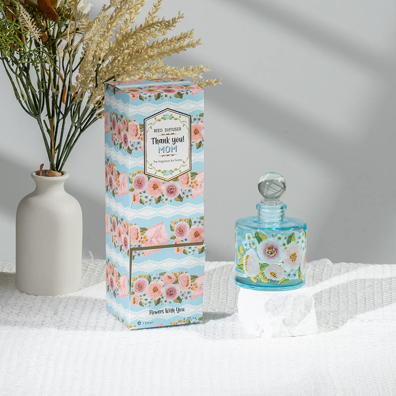 Mother'day eleganteng round glass bottle reed diffuser