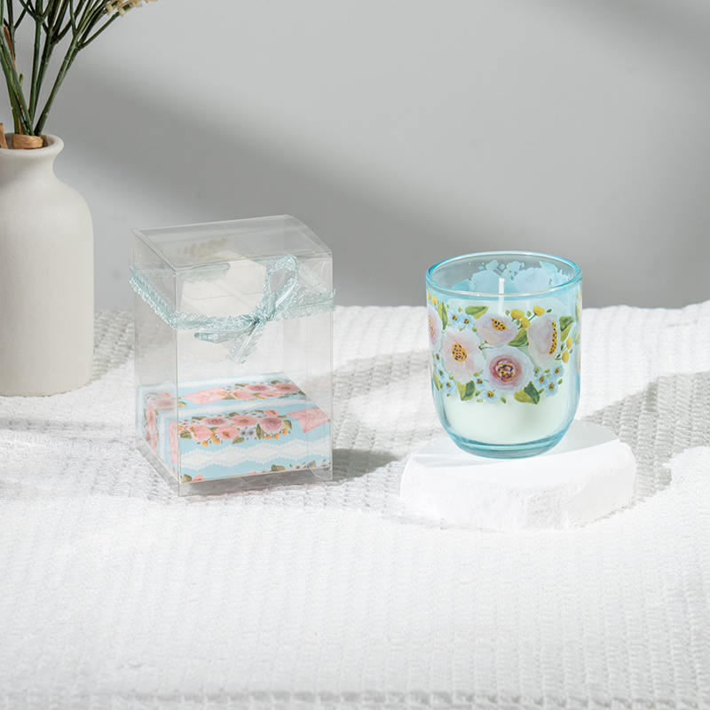 Mother'day round glass cup scented candles-Eco soy candle manufacturer