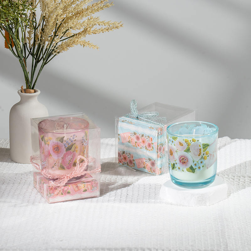 Mother'day round glass cup scented candles-Eco soy candle manufacturer