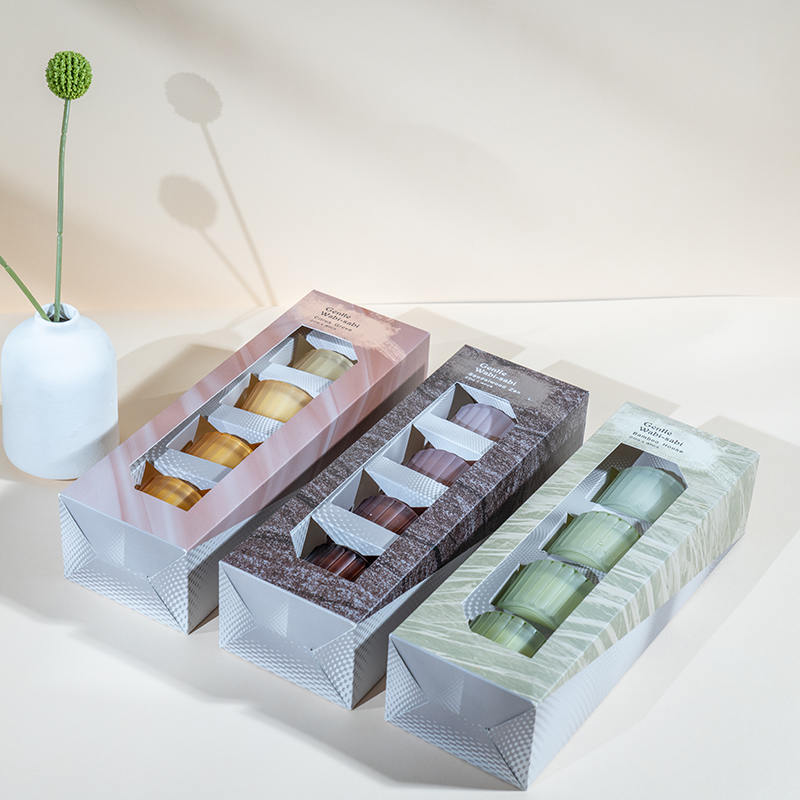 Set ng 4 na patayong may guhit na maliit na dwarf glass candle cup