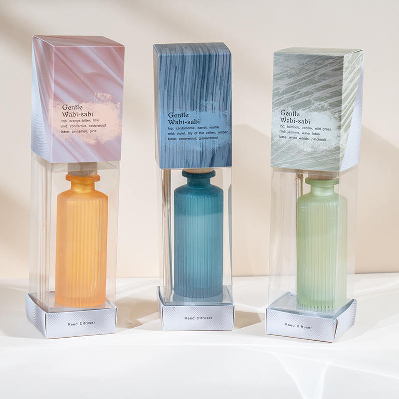 High vertical stripe round glass bottle reed diffuser-aroma diffuser oil manufacturer