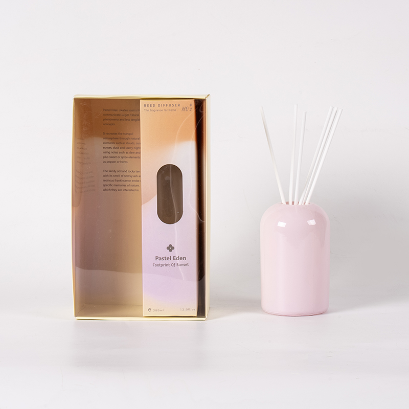 Transparent glass round high volatile bottle reed diffuser-malaking volume styling aromatherapy
