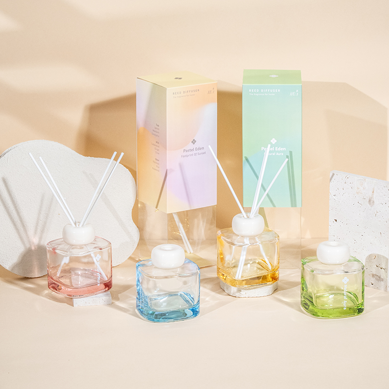 Square clear glass perfume bottle reed diffuser-aroma diffuser factory