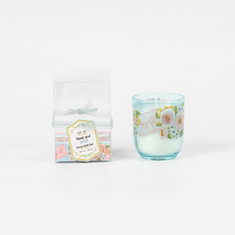 Mother'day round glass cup scented candles-Eco soy candle manufacturer
