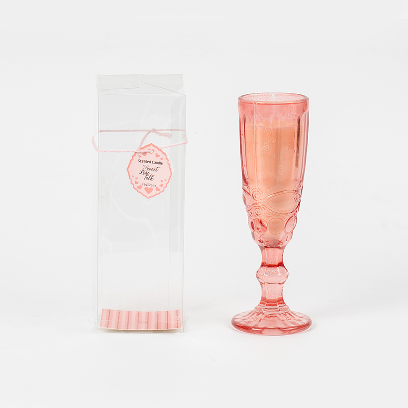 Valentine high heel glass bottle scented candle-organic eco soy wax candle manufacturer