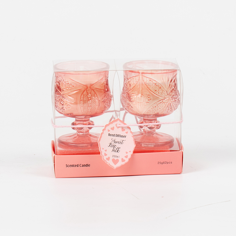 Valentine classic stylsh cup scented candle 2PCS set-ogranic eco soy wax candle set manufacturer