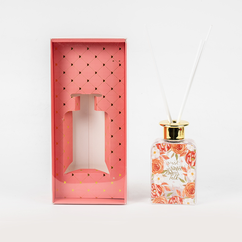Valentine high square glass bottle reed diffuser-premium oil valentine collection