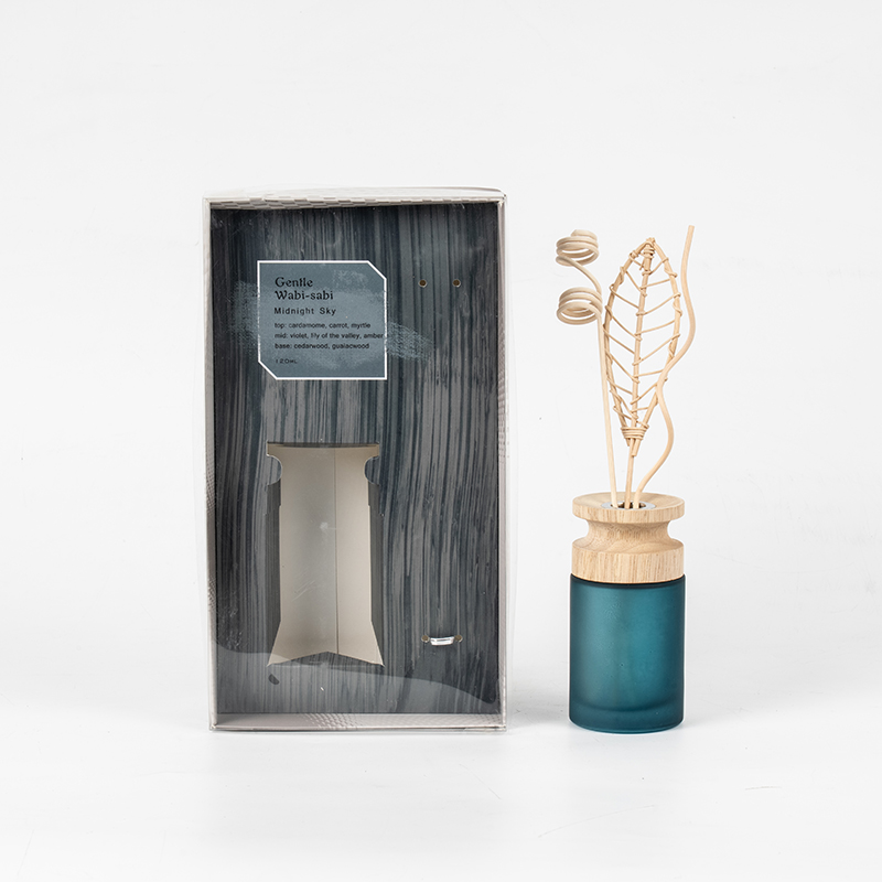 High cylindrical glass flask premium reed diffuser na may wooden stick-aroma diffuser vendor