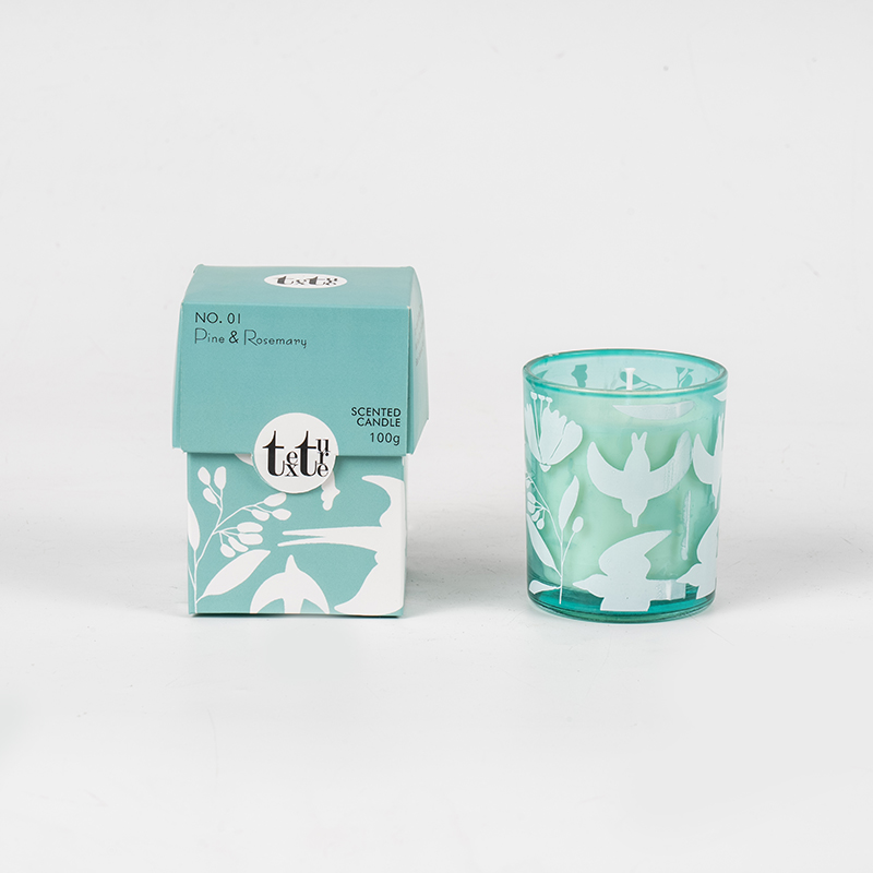 Classic round cup scented candle na may paper figure printing