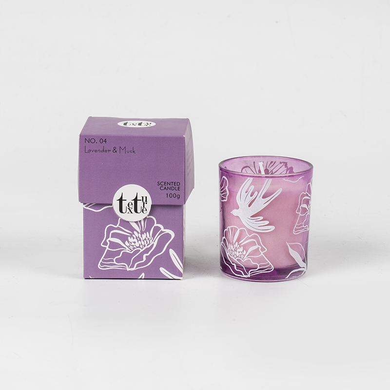 Classic round cup scented candle na may paper figure printing