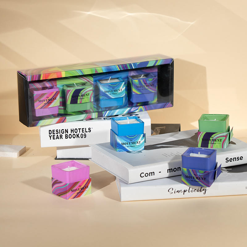 Klasikong parisukat na tasa na may mabangong candle-soy candle glass jar supplier