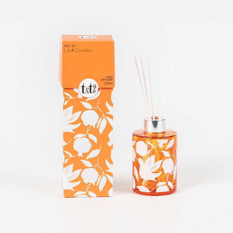 Klasikong high round bottle reed diffuser na may printing